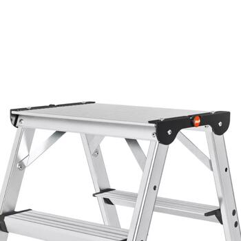 HAILO D100TL TopLine 038655107, teleskopiskās divpusējās kāpnes, 2x4-2x6 pakāpieni, 287cm, 150kg, alumīnijs (038655107)