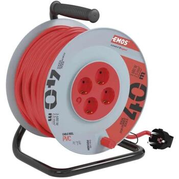 Emos Удлинитель P09240M, 40 м, 4 розетки, 230 В, 16 А, PVC, IP20, защита от детей, термозащита (P09240M)