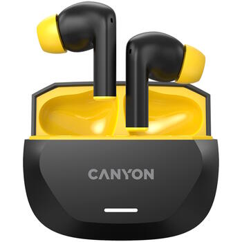 CANYON HEXAGON 7 TWS беспроводные наушники для музыки и звонков ANC ENC Bluetooth 5.4 wireless charging CNS-TWS7BY чёрный жёлтый (CNS-TWS7BY)