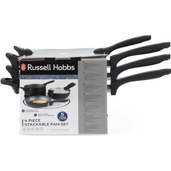 Russell Hobbs Saliekams metāla marmora katliņu un pannu komplekts RH01840EU7, 4 gab, 3,6 kg, melna, nerūsējošais tērauds (RH01840EU7)