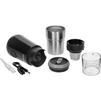 Browin 320503 elektriskā kafijas dzirnaviņas ar brūvētāju un termokrūzi, 6W, 30g, 180ml, 1200mAh, Micro-USB (320503)