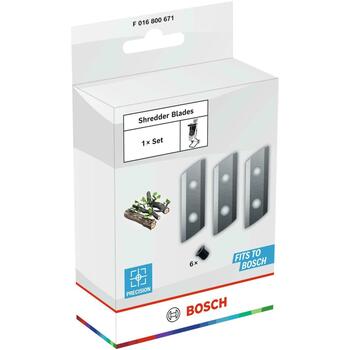 BOSCH F016800671 Rezerves asmens, 3 gab., UniversalShredder 2x18V-25, rūdīts tērauds (F016800671)