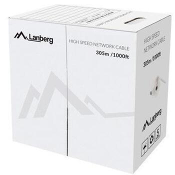 Lanberg кабель UTP Cat.5e LCU5-12CU-0305-Y, 305м, 24AWG, медь, U/UTP, 100МГц, желтый, бухта (LCU5-12CU-0305-Y)