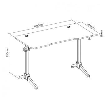 White Shark Spēļu galds FIRE-SHADOW, 1200x600x750 mm, 8.81 kg, 2 kājas, USB LED apgaismojums, RGB apgaismojums, dzērienu turētājs (FIRE-SHADOW)