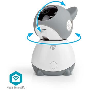 Nedis Видеоняня WIFICI30CGY, Full HD 1080p, 2 Мп, 105°, 10м, Wi-Fi, microSD, 5В DC, 1А, 5Вт (WIFICI30CGY)