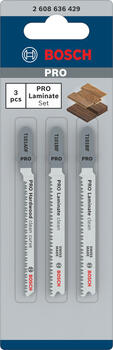 3 figūrzāģa asmeņi laminātam, T-kāts, kompl., Figūrzāģiem PRO LAMINATE KOMPLEKTS, 2608636429, BOSCH (2608636429)