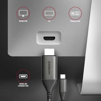 Axagon USB-C к HDMI кабель RVC-HI2MC, 1.8m, 4K/60Hz HDR10, USB Type-C, HDMI 2.1a, 70g, 48x21x10mm (RVC-HI2MC)