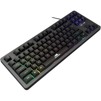 Baracuda Клавиатура KRILL-B BGK-01114 US, 87 клавиш, Tenkeyless, USB 2.0, 1,5м, Радужный эффект, мембрана (KRILL-B)