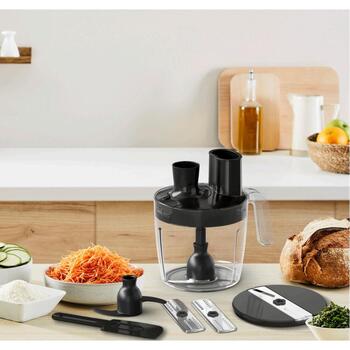 Tefal Погружной блендер HB67G830, 1000 Вт, 20 скоростей, Турбо режим, Черный/Нержавеющая сталь (HB67G830)
