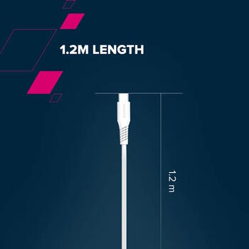 Vads ar USB C līdz USB C savienojumu un 100 W ātro uzlādi CC100SC C-C 100W 1.2 m Balts CNS-CC100SC12W CANYON (CNS-CC100SC12W)