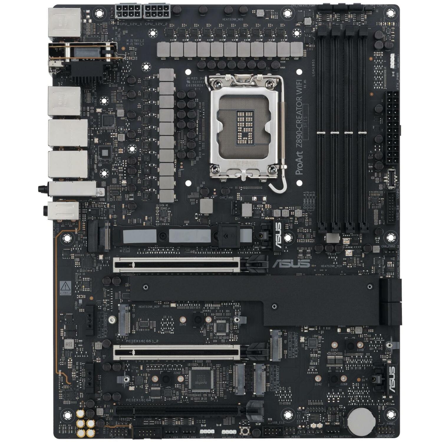 Asus настольная плата PROART Z890-CREATOR WIFI, LGA 1851, DDR5, 192 ГБ, 5 M.2, 10 Гбит, 2.5 Гбит, Wi-Fi 7, 3 Thunderbolt (PROART Z890-CREATOR WIFI)