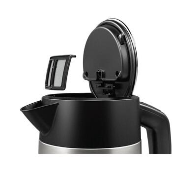 Bosch Чайник TWK4P440, 2400 Вт, 1.7 Л, Нержавеющая сталь, 360° поворотная база, Черный/Нержавеющая сталь (TWK4P440)