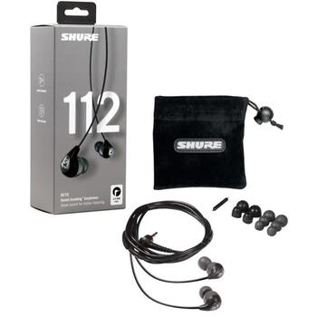 Shure SE112-GR наушники, SE112-GR-EFS, 1.27м, 16Ω, 105дБ, черный, серый, шумоподавление, кнопочное управление (SE112-GR-EFS)