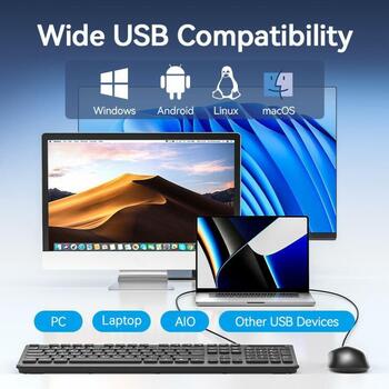 Vention USB оптическая мышь KTABG, 1200DPI, 3 кнопки, 1.5м кабель, универсальная, черная (KTABG)