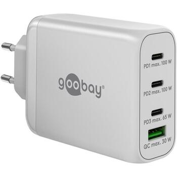 Goobay strāvas adapteris 65556, 100 W, 4.5/5/9/12/15/20 V, 2xUSB-C 20 V 5 A, 1xUSB Type A 15 V 2 A (65556)