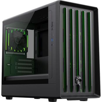 Gamemax Korpuss CLAW 360 BK, M-ATX, 4, 1 x USB 3.0, 1 x USB-C, 1 x austiņas, atbalsta 120 mm radiatoru aizmugurē (CLAW 360 BK)