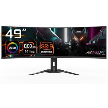 Gigabyte CO49DQ OLED изогнутый игровой монитор, 5120x1440, 1800R, 144Hz, 0.03ms, KVM, FreeSync Premium Pro, HDMI 2.1 (AORUS CO49DQ EK1)