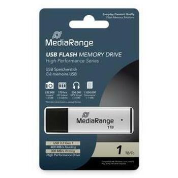 Mediarange USB флеш-накопитель MR1905-1, 1 ТБ, USB 3.2 Gen 1, скорость чтения 400 МБ/с, скорость записи 300 МБ/с (MR1905-1)