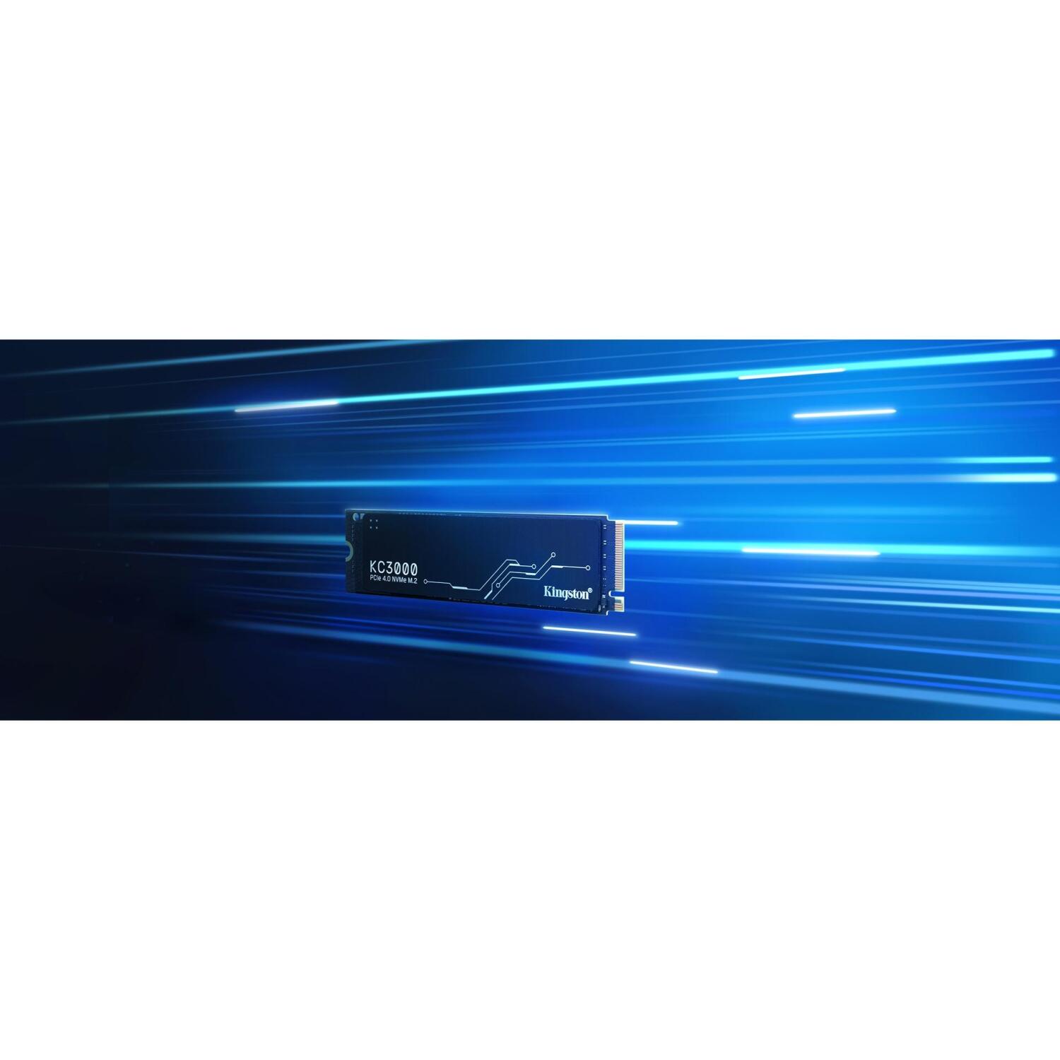 Kingston Твердотельный накопитель KC3000 SKC3000D/2048G, 2048 ГБ, PCIe 4.0, 7000 МБ/с, 3D TLC, Heatsink (SKC3000D/2048G)