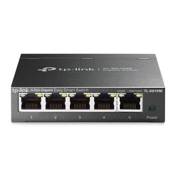 TP-Link TL-SG105E сетевой коммутатор Easy-Smart 5× Gigabit 10/100/1000 Mbps VLAN QoS IGMP Snooping чёрный (TL-SG105E)