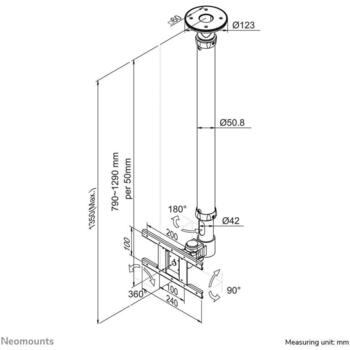 Neomounts потолочный кронштейн FPMA-C100WHITE, 10-30