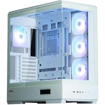 Zalman P50 DS White, Midi Tower korpuss, 4x ARGB ventilators, 1x USB Type-C, 2x USB 3.0, ATX/mATX/Mini-ITX, 7 sloti, 43.5cm GPU (P50 DS White)