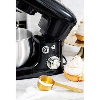 Adler планетарный кухонный комбайн AD 4226b, 3 L, 700 W, 6 скоростей, нержавеющая сталь чаша, крюк для теста, венчики: 3 (AD 4226 black)