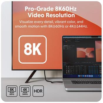 Hyper HyperDrive Next USB4 Type-C veiktspējas kabelis HD6500BKGL, 1.2 m, 240 W, 40 Gbps, 8K atbalsts, PD 3.1 (HD6500BKGL)