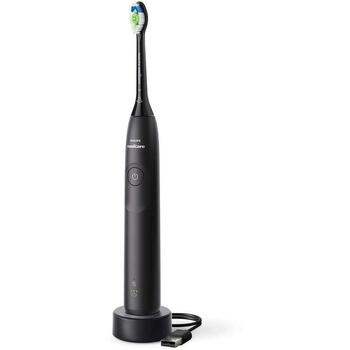 Philips электрическая зубная щетка HX7101/01 2 скорости, 62000 движений/мин, 21 день работы от аккумулятора, черная (HX7101/01)