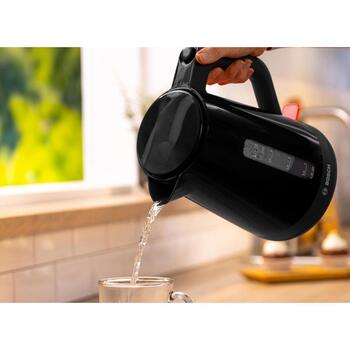 Bosch Чайник TWK1M123, 2400 Вт, 1.7 Л, пластик, 360° поворотная база, черный, фильтр от накипи, автоматическое отключение (TWK1M123)