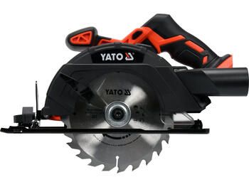 Yato циркулярная пила YT-82811, 18V, 165мм, 3800 min⁻¹, 54мм 90°, 40мм 45°, 0-45°, 24 зуба, Li-Ion, IPX0, III класс (YT-82811)