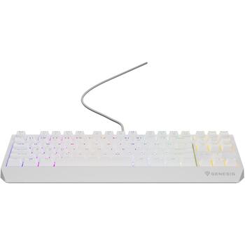 Genesis Thor 230 TKL механическая игровая клавиатура NKG-2080, проводная, USB Type-C, 87 клавиш, Outemu Brown, RGB, белая (NKG-2080)