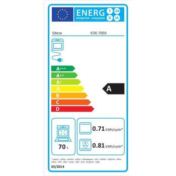 Edesa Духовка EOE-7050 WH 921270235, 70 L, 2200 W, A, 11 программ, LCD, 1 гриль, 3 стеклянные панели (921270235)