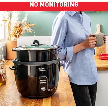 Tefal RK103811 Classic 2 рисоварка, 600 Вт, 5 л, 3 программы, черный, корзина для пароварки, поддержание тепла (RK103811)
