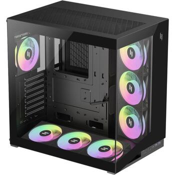 Gamemax Корпус NEX C56 BK, 7, ATX, 2xUSB 3.2 Gen 1, 1xUSB-C 3.2 Gen 2, 1x наушники, 4 внутренних отсека (NEX C56 BK)