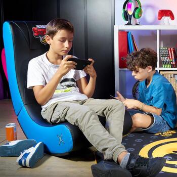 Subsonic Игровое кресло-качалка SA5729-BS2, 80см, 10кг, черный/синий, синтетическая кожа, функция качания (SA5729-BS2)