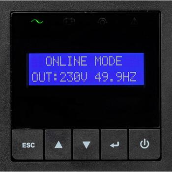 Eaton UPS 9E2000IR 2 kVA, 1800 W, 6 C13/C14, 7 Ah, 12 V, LCD displejs, 2U, 45 dB, 91% efektivitāte (9E2000IR)