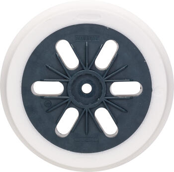 Gumijas slīpšķīvis D 150 ciets, Ekscentra slīpmašīnām SLĪPĒŠANAS PAMATNE AR 6 ATVERĒM, 2608601116, BOSCH (2608601116)