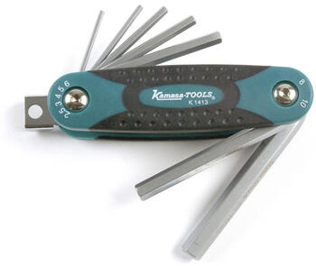 Nolokamais seškantes atslēgu komplekts, K1413, KAMASA TOOLS, izmēri: 2.5-10 mm, S2 tērauds (K1413)