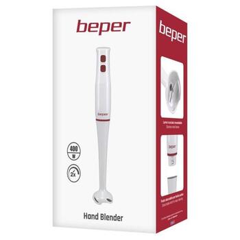 Beper Ручной блендер P102FRU003, 400 W, белый, 2 скорости, импульсный режим, турборежим, эргономичный дизайн (P102FRU003)