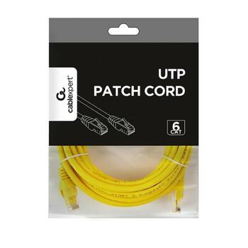 Gembird patch kabelis PP6U-5M/Y, 5m, dzeltena, CAT 6, U-UTP, 0.1kg (PP6U-5M/Y)