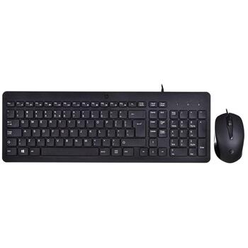 HP Tastatūras un peles komplekts 240J7AA, USB, QWERTY, membrānas taustiņi, 1 m kabelis, melns, optiskā pele (240J7AA)