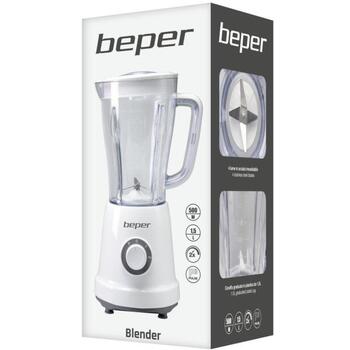 Beper Настольный блендер P102FRU500, 500 Вт, 1,5 л, 4 лезвия, 2 скорости, крышка с отверстием (P102FRU500)