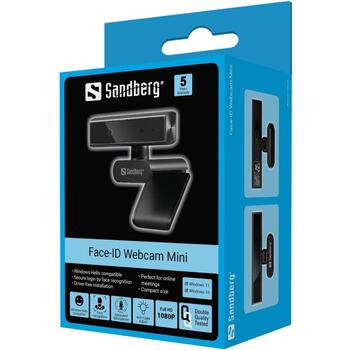 Sandberg веб-камера 134-43, 1920x1080, 2 МП, USB-C, 1.5 м кабель, встроенный микрофон, Windows Hello (134-43)