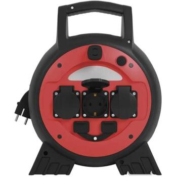 Emos Кабельная катушка с мобильным центром P08620W, 20 м, 3 розетки, 230 В, 13 А, IP44, 2× USB-A 2,1 A max. (P08620W)