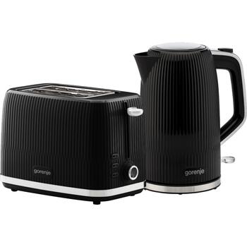 Gorenje Чайник K17DPB, 1.7 L, 2200 W, Пластик/Нержавеющая сталь, 360° поворотная база, Черный (K17DPB)