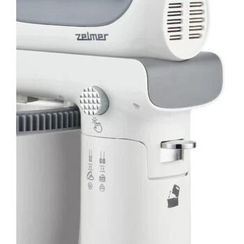 Zelmer ZHM2659 ручной миксер, 70305529P, 1400 Вт, 3.8 л, 5 скоростей, 2 крюка для теста, 2 венчика, стальная чаша, подставка (70305529P)