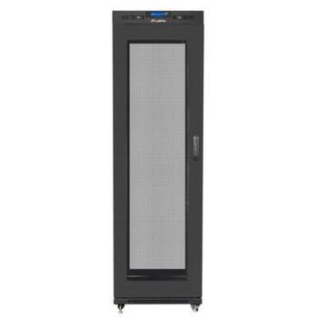 Lanberg стоящий шкаф Rack 19 42U FF01-6042-23BL, 600mm, 1000mm, 1200kg, перфорированная передняя дверь, ЖК-дисплей (FF01-6042-23BL)