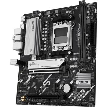 Asus Mātesplate PRIME B850M-K, AMD, Socket AM5, DDR5, 128 GB, 2 DIMM, 2.5 Gb Ethernet, 4 SATA III, 6 HDD/SSD, 7.1 audio (PRIME B850M-K)