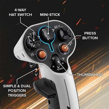 Thrustmaster Джойстик Sol-R 2 HOSAS 2960939, 6 осей, USB-C, аналоговый рычаг, подсветка, 88 кнопок (2960939)